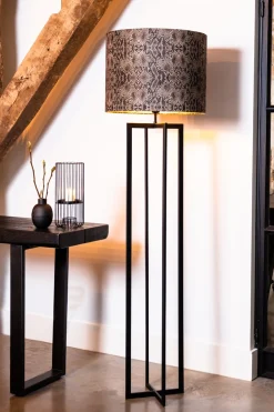 Light & Living Vloerlamp Mace Mat Zwart 140cm