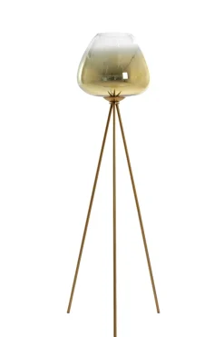 Light & Living Vloerlamp Mayson Driepoot Glas Goud 146cm