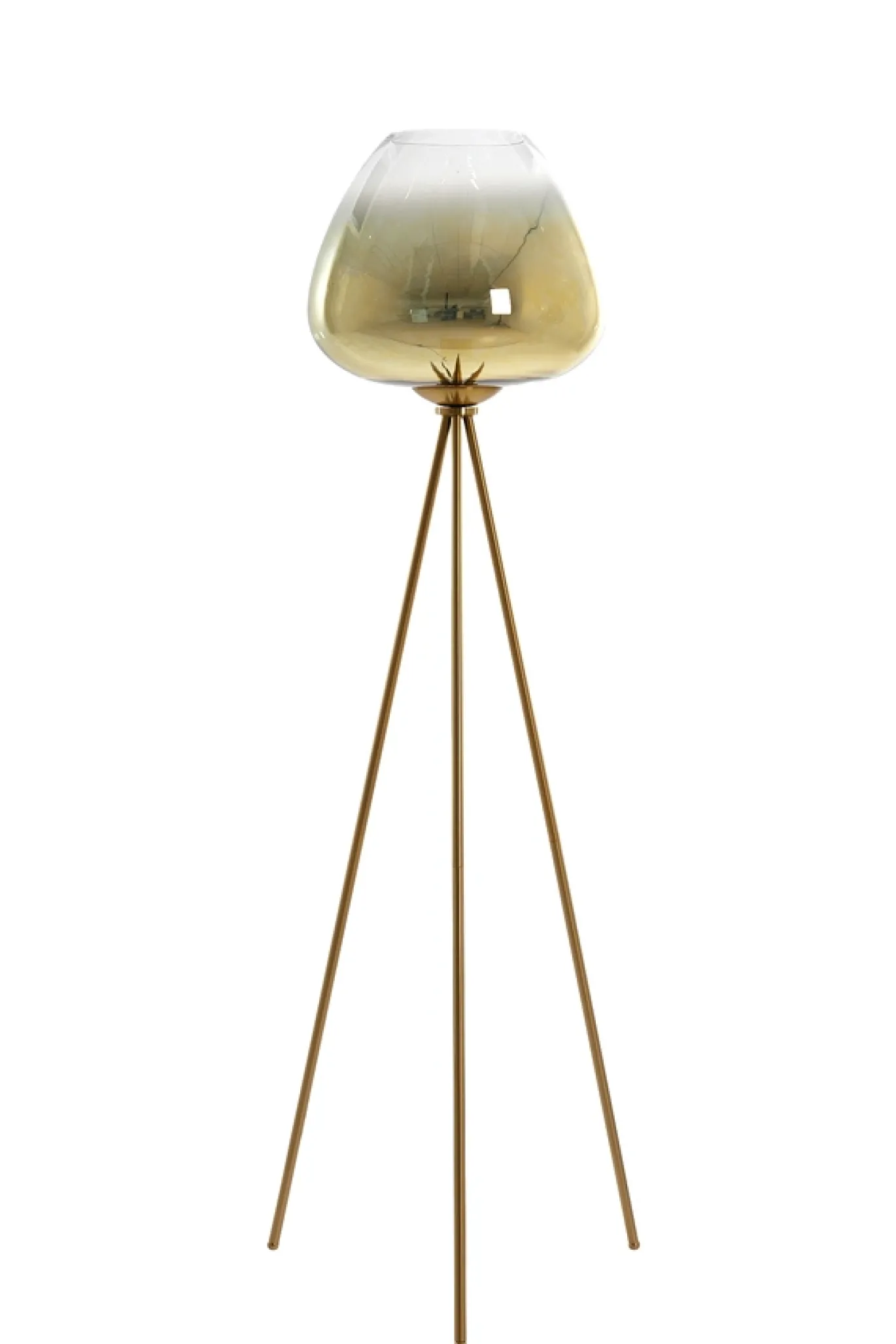 Light & Living Vloerlamp Mayson Driepoot Glas Goud 146cm