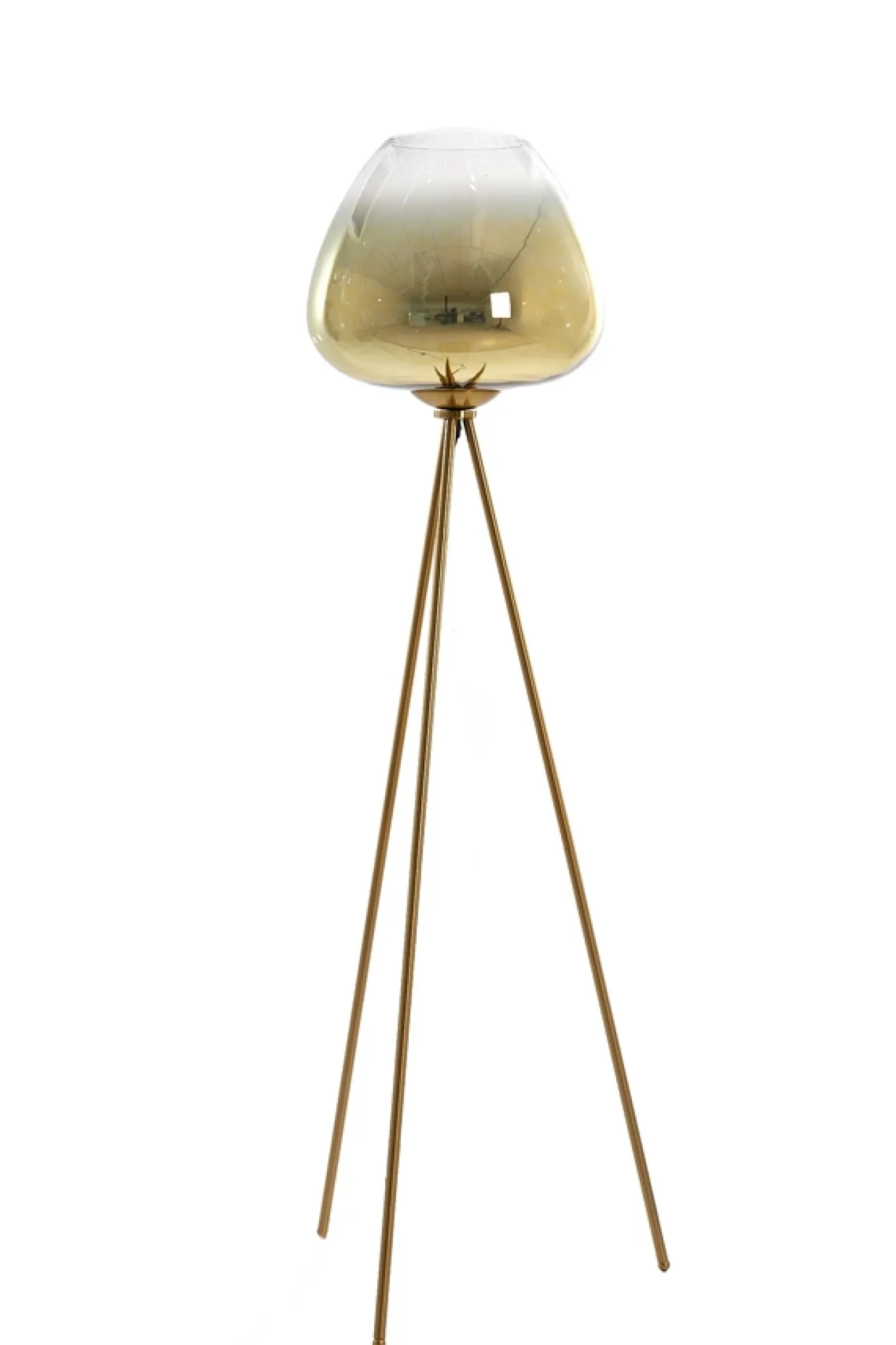 Light & Living Vloerlamp Mayson Driepoot Glas Goud 146cm