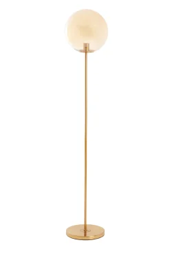 Light & Living Vloerlamp Medina Glas Amber/Goud 160cm
