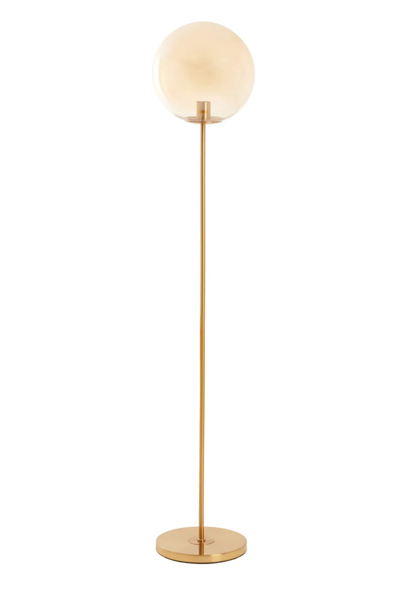 Light & Living Vloerlamp Medina Glas Amber/Goud 160cm