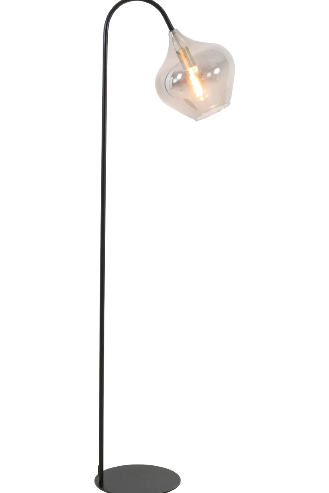 Light & Living Vloerlamp Rakel Mat Zwart/Smoke 160cm
