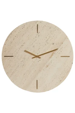Light & Living Wandklok Jenay Travertin Zand Ø43cm
