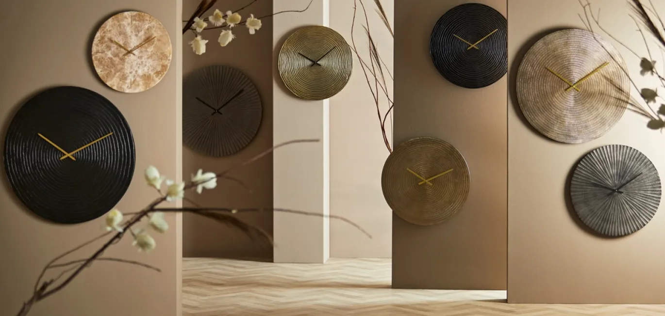 Light & Living Wandklok Moreno Marmer Bruin Ø43cm