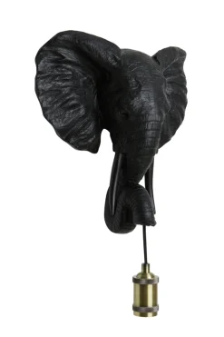 Light & Living Wandlamp Elephant Mat Zwart 35x36cm