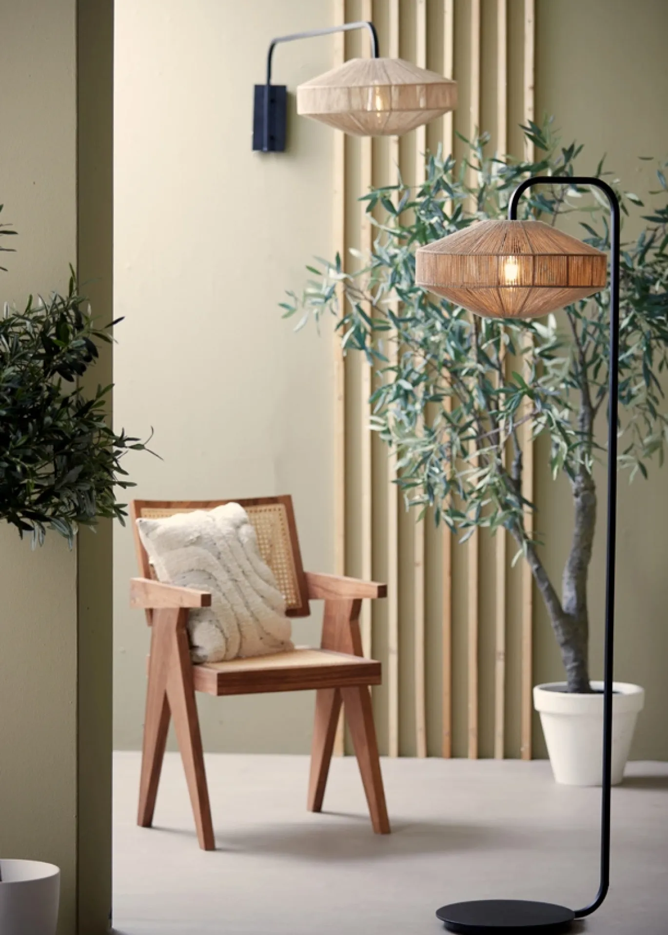Light & Living Wandlamp Lyra Naturel Ø43x115cm