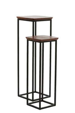 Light & Living Zuil Quenza Acacia/Zwart Set van 2