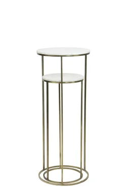 Light & Living Zuil Ricardo Set van 2 Rond Marmer Wit 82+102cm