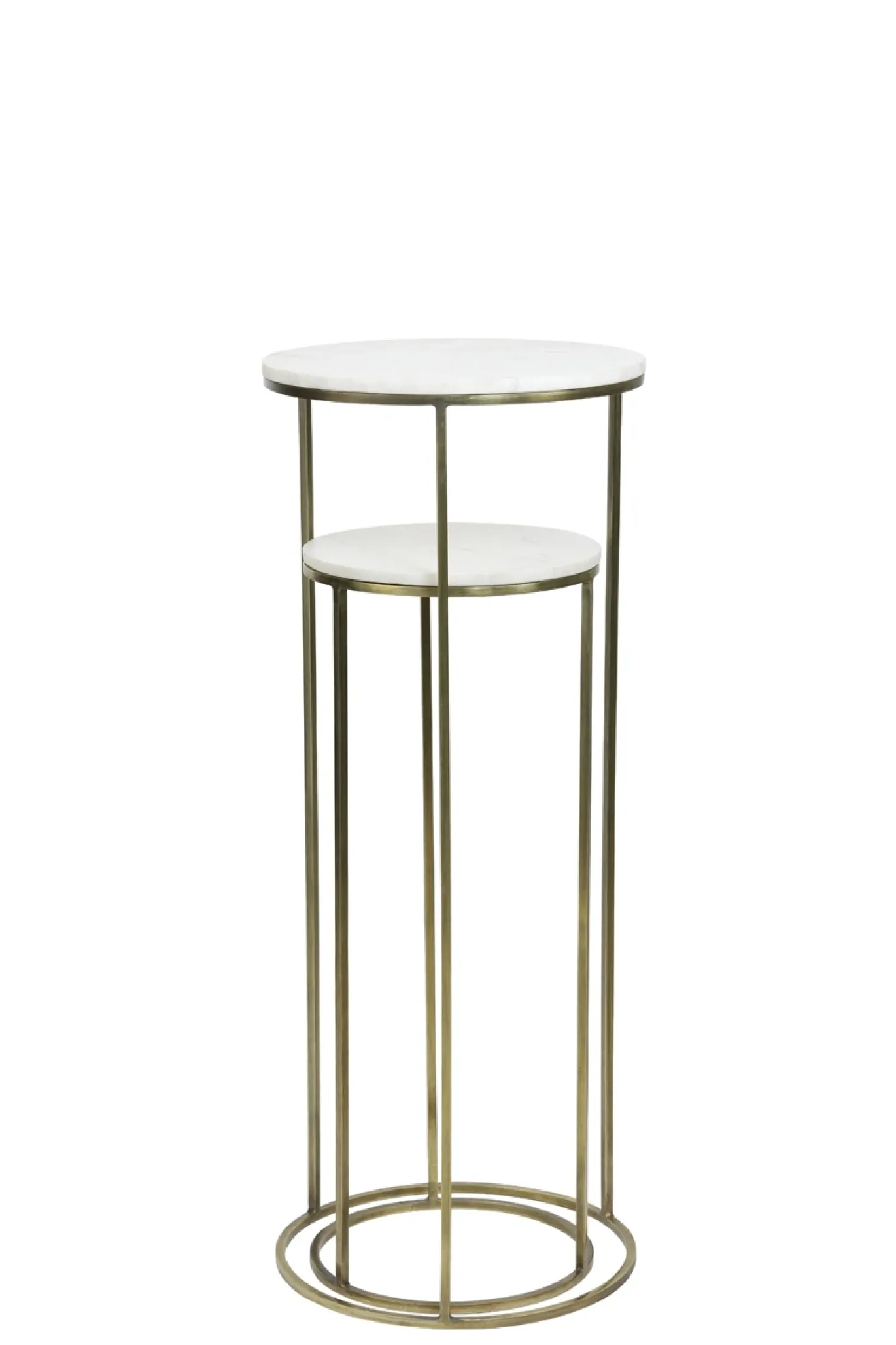 Light & Living Zuil Ricardo Set van 2 Rond Marmer Wit 82+102cm