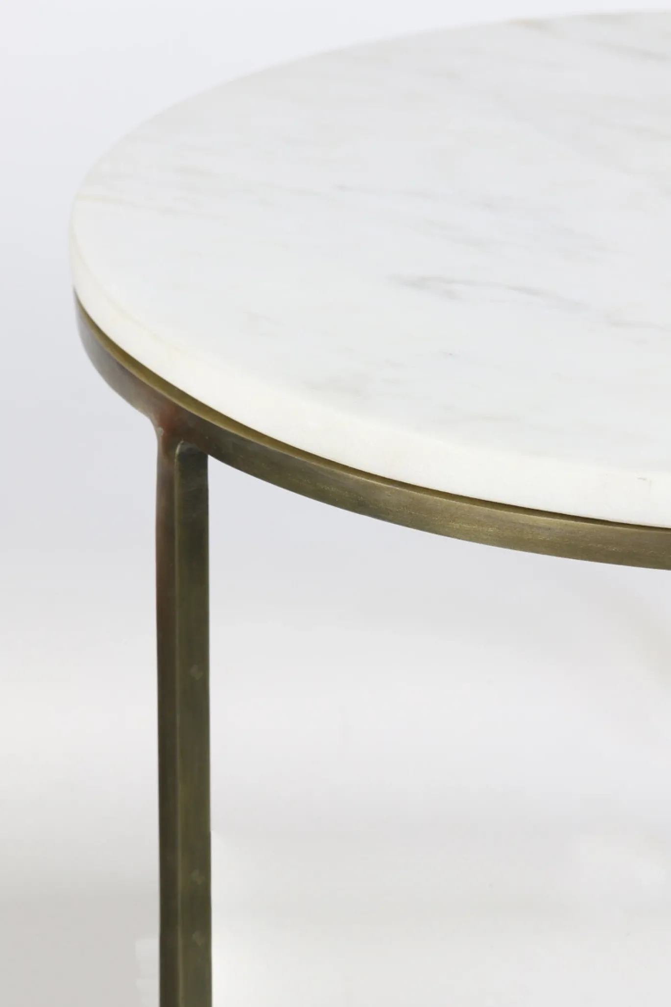 Light & Living Zuil Ricardo Set van 2 Rond Marmer Wit 82+102cm