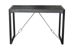 Livingfurn Bartafel Norris Mangohout Zwart 140cm