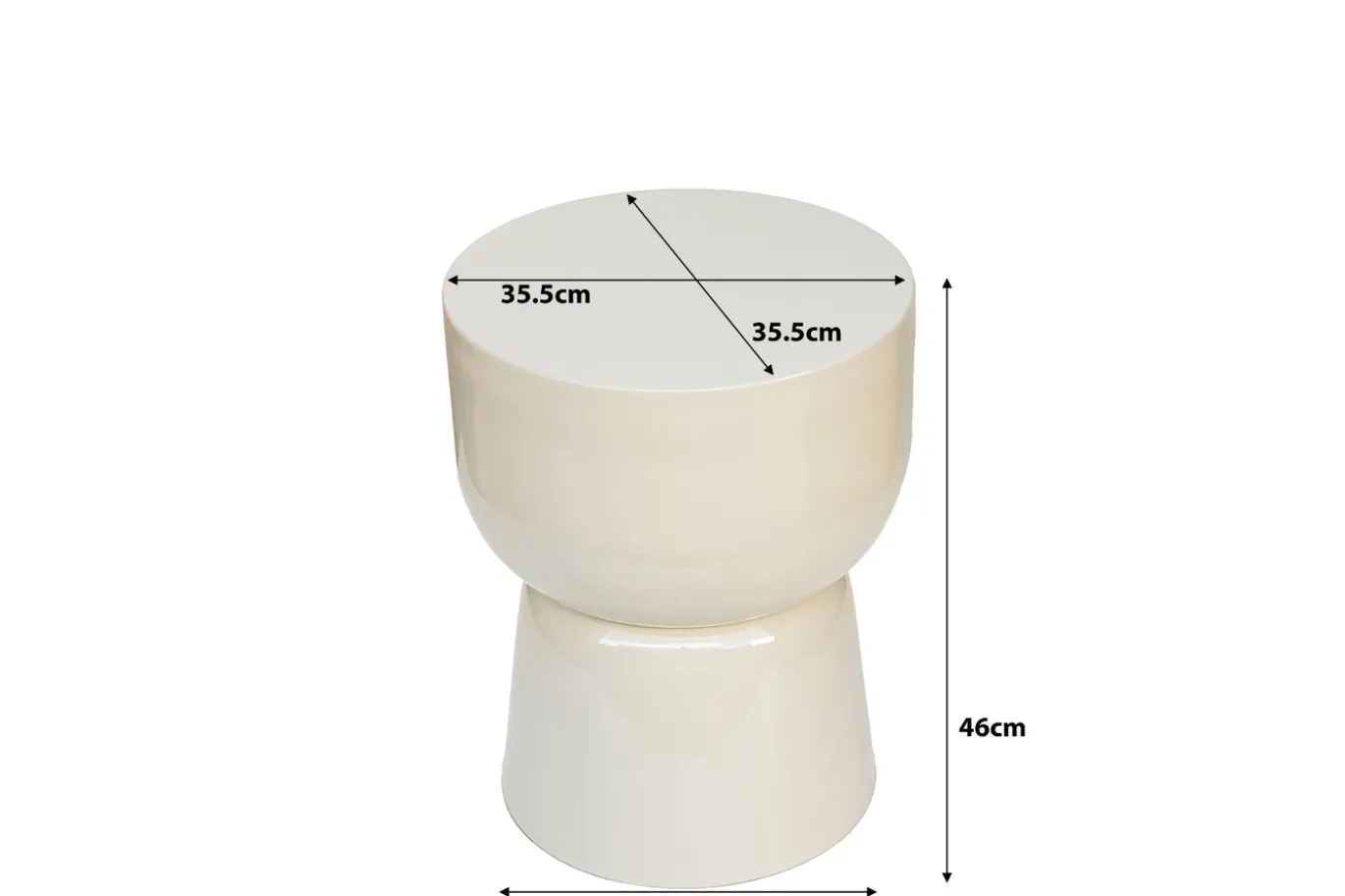 Livingfurn Bijzettafel Brix Kian Off White Rond