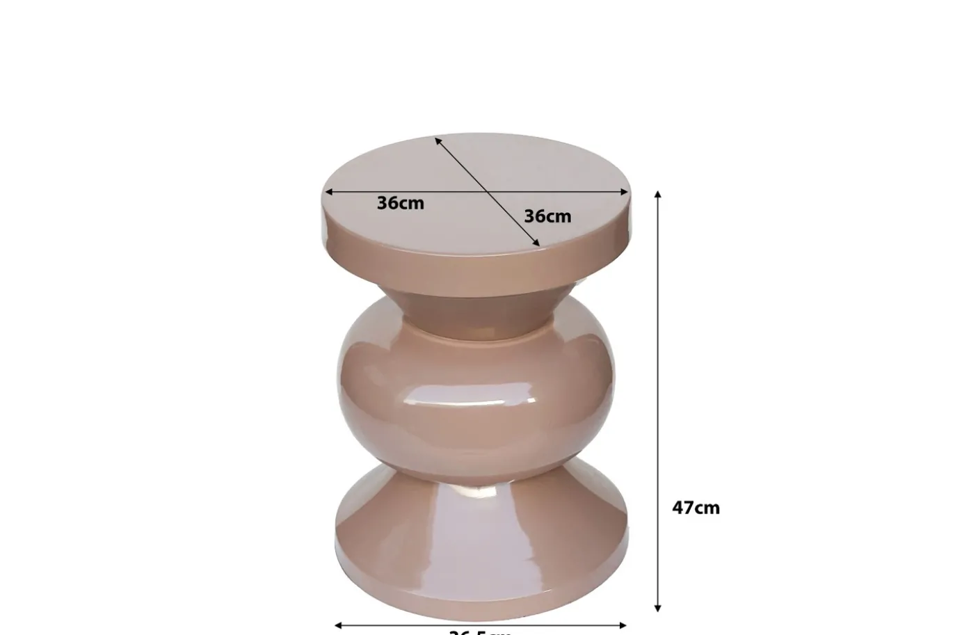 Livingfurn Bijzettafel Brix Ole Vintage Rond Roze