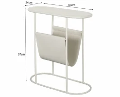 Livingfurn Bijzettafel Brix Luna Ovaal Wit