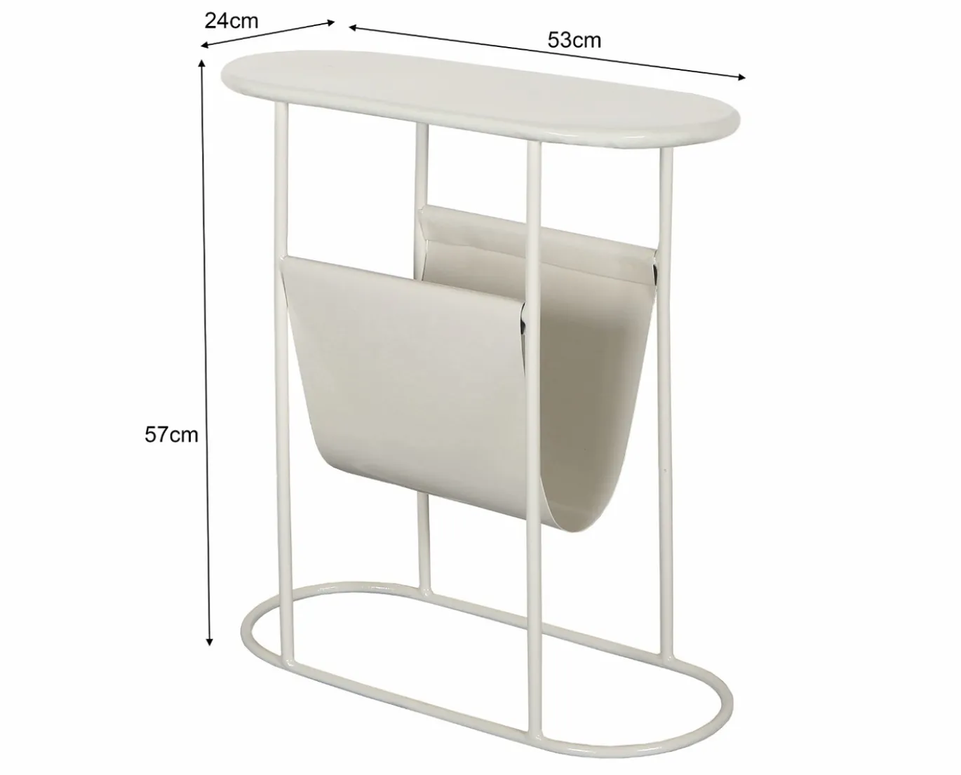 Livingfurn Bijzettafel Brix Luna Ovaal Wit