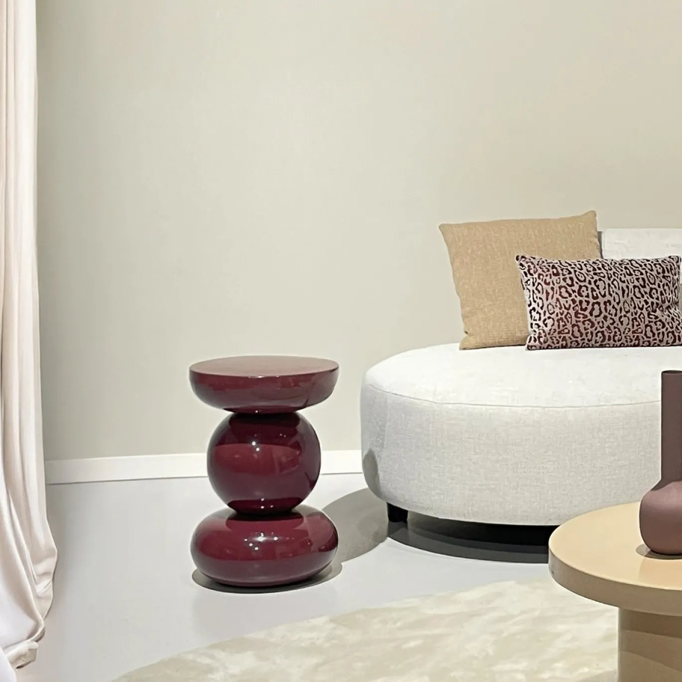 Livingfurn Bijzettafel Brix Dex Maroon
