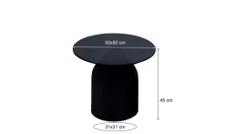 Livingfurn Bijzettafel Brix Isa Glas Zwart 50cm