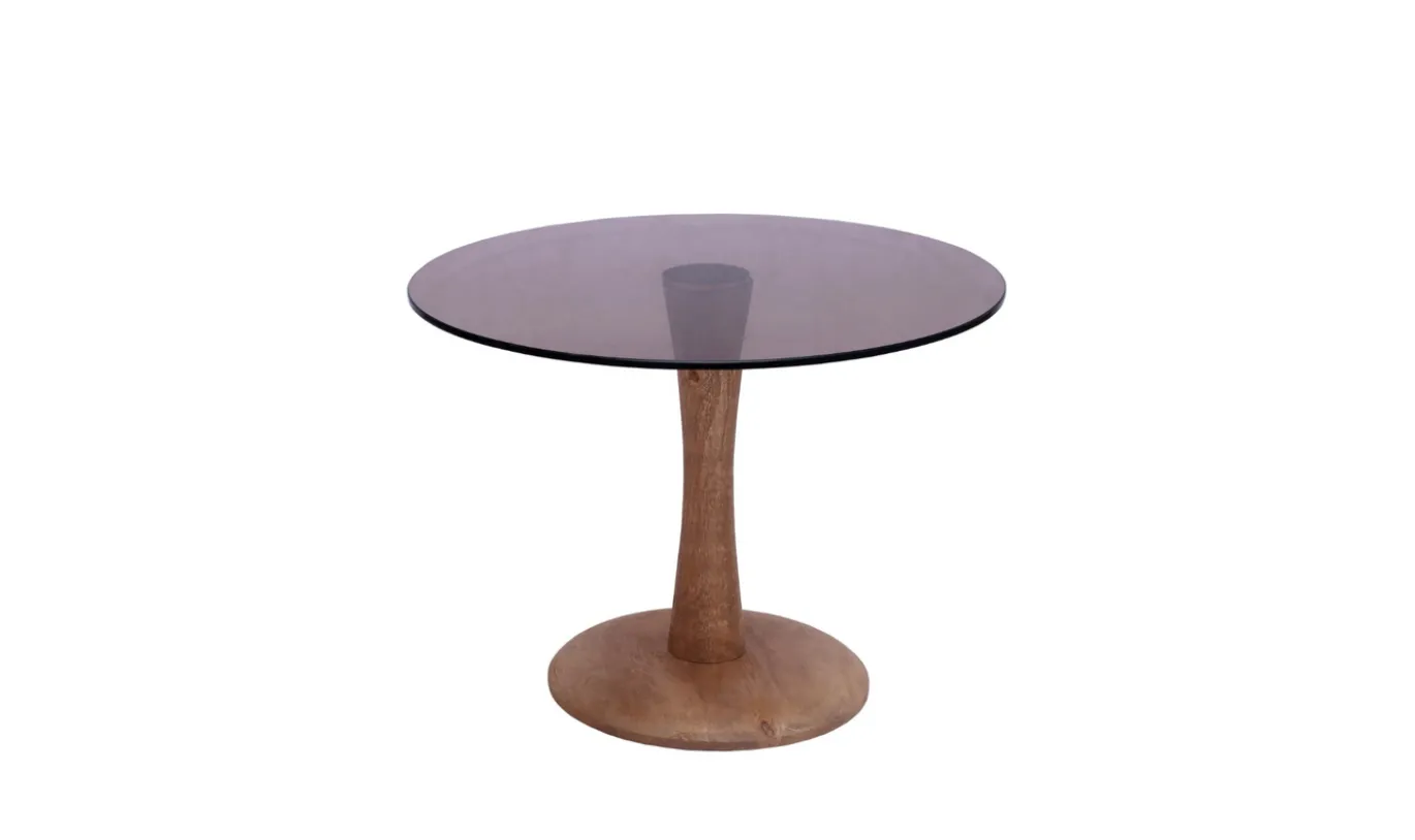Livingfurn Bijzettafel Brix Faye Glas Almond 60cm