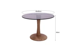 Livingfurn Bijzettafel Brix Faye Glas Almond 60cm