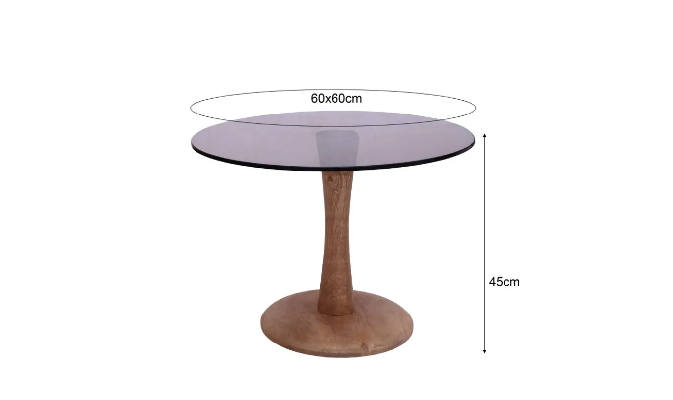 Livingfurn Bijzettafel Brix Faye Glas Almond 60cm