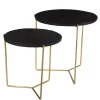 Livingfurn Bijzettafel Mason Zwart/Goud Set van 2