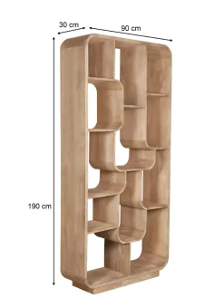 Livingfurn Boekenkast Brix Logan Almond Organisch Bruin