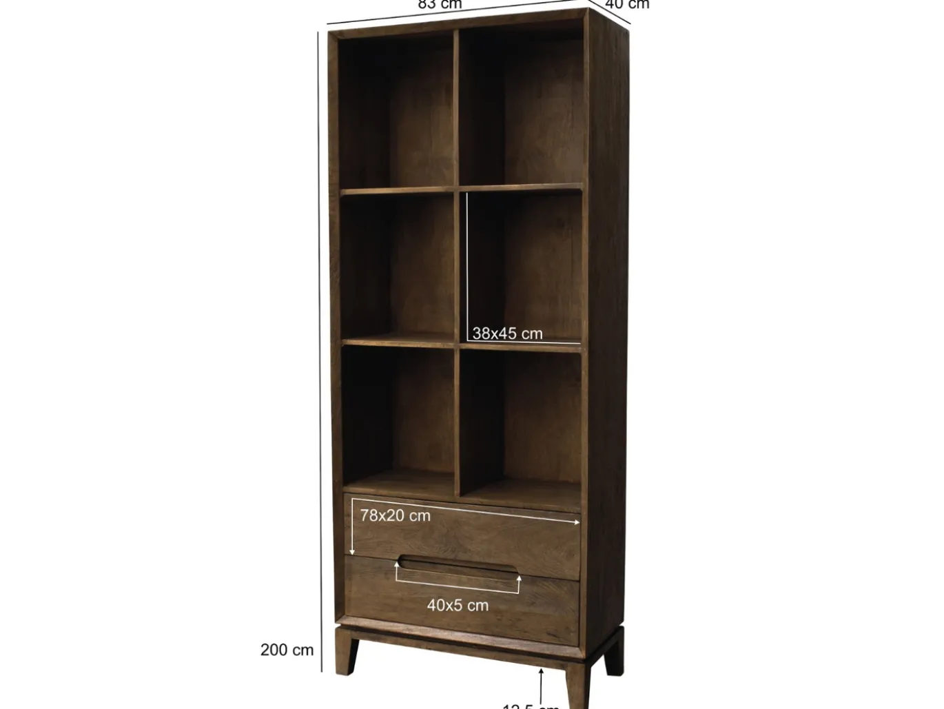 Livingfurn Boekenkast Cortez Mango 83cm
