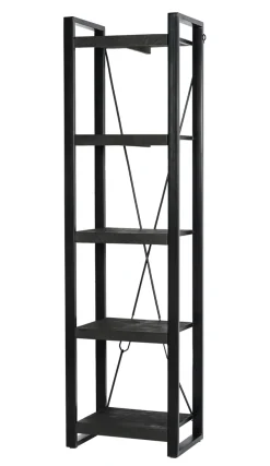 Livingfurn Boekenkast Norris Zwart 55x200cm