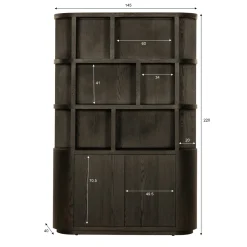 Livingfurn Boekenkast Novero Espresso Eikenfineer 145cm