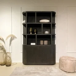Livingfurn Boekenkast Novero Espresso Eikenfineer 145cm