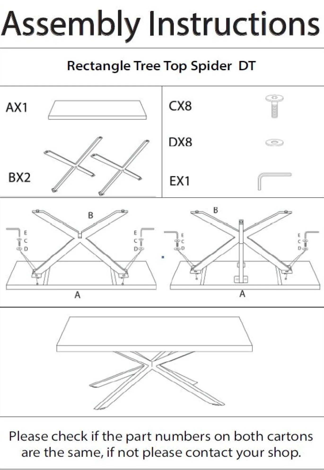 Livingfurn Boomstamtafel Norris Spider Mangohout Zwart 240cm