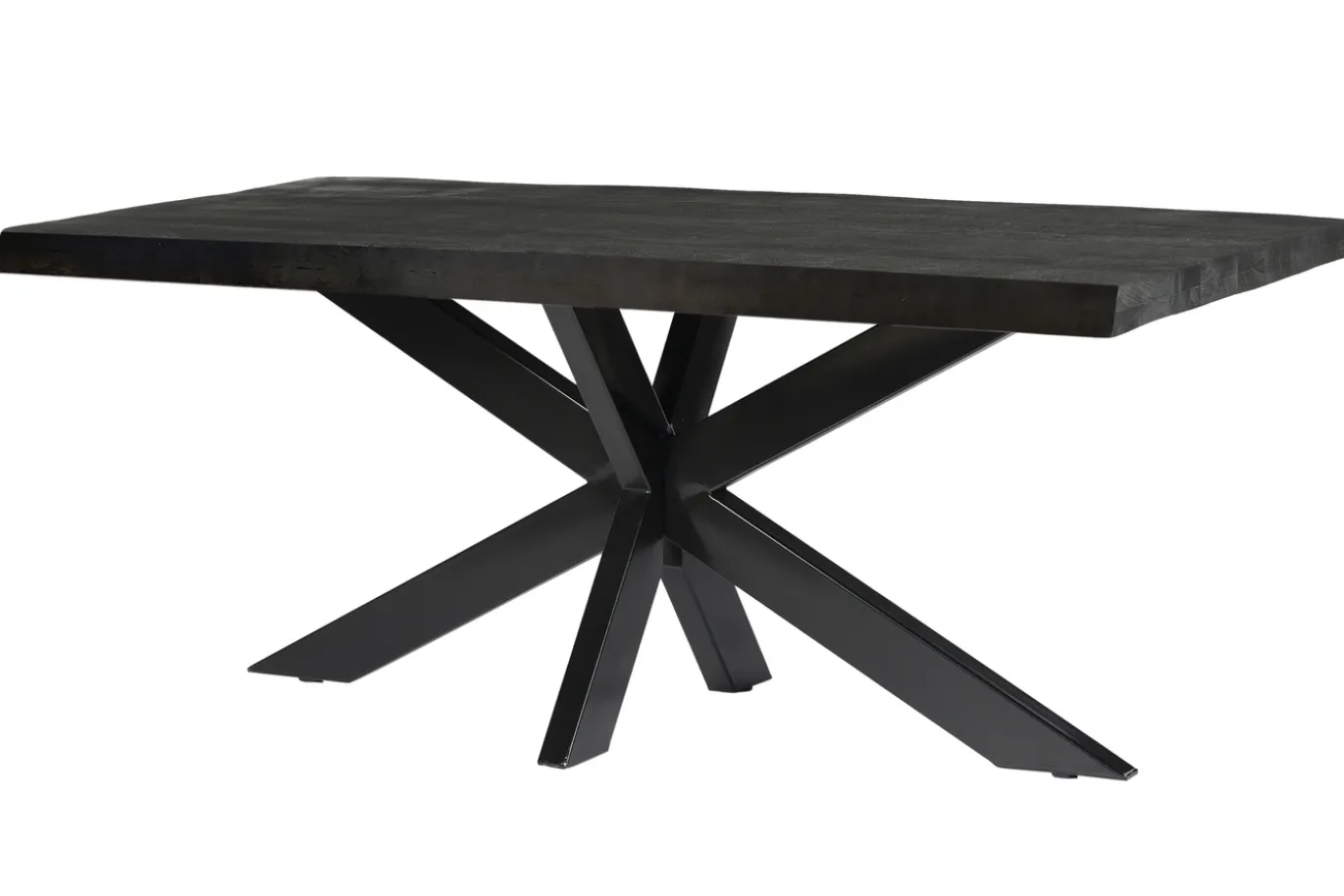 Livingfurn Boomstamtafel Norris Spider Mangohout Zwart 240cm