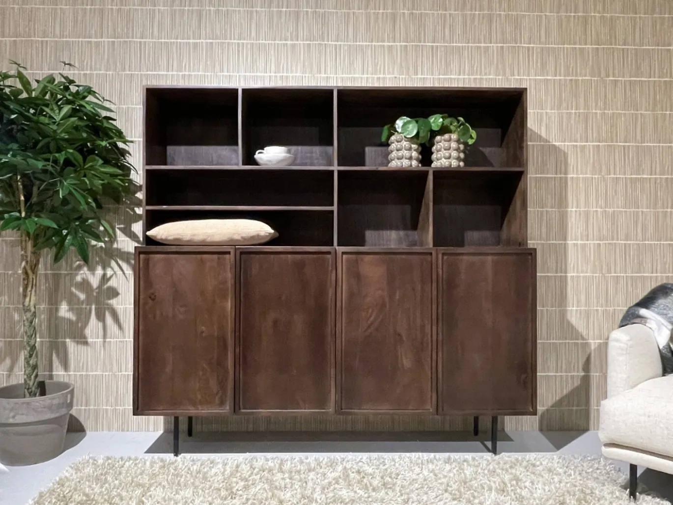Livingfurn Buffetkast Elan Mangohout Bruin 180x172cm