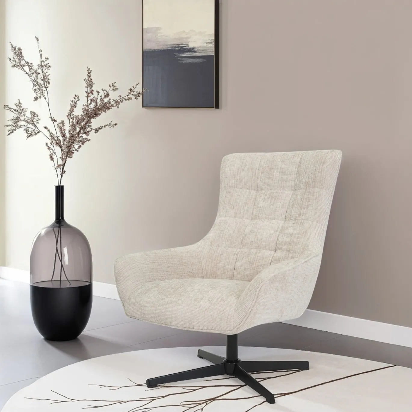 Livingfurn Draaifauteuil Naomi Toffee