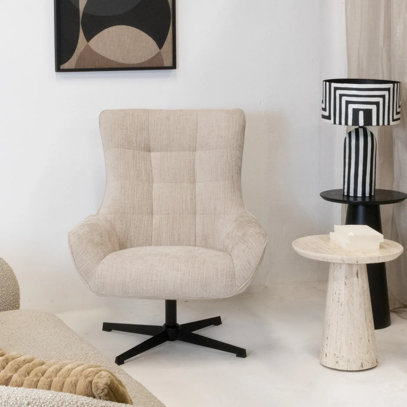 Livingfurn Draaifauteuil Naomi Toffee