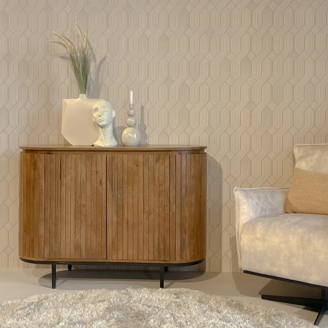 Livingfurn Dressoir Noor Naturel 115cm Mangohout