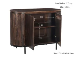 Livingfurn Dressoir Noor Walnoot 115cm Mangohout