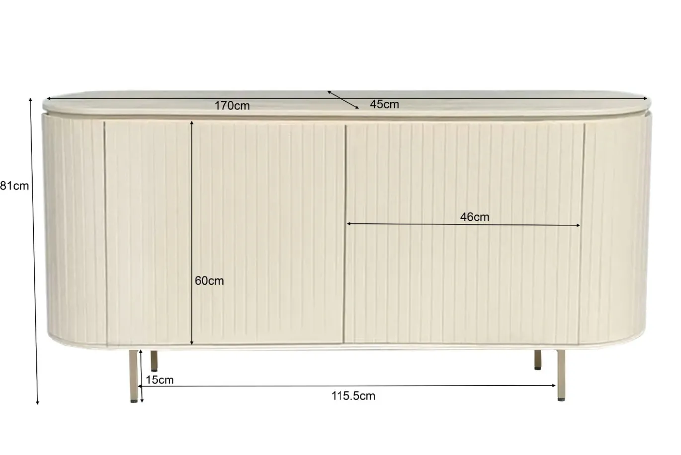 Livingfurn Dressoir Patou Beige 170cm