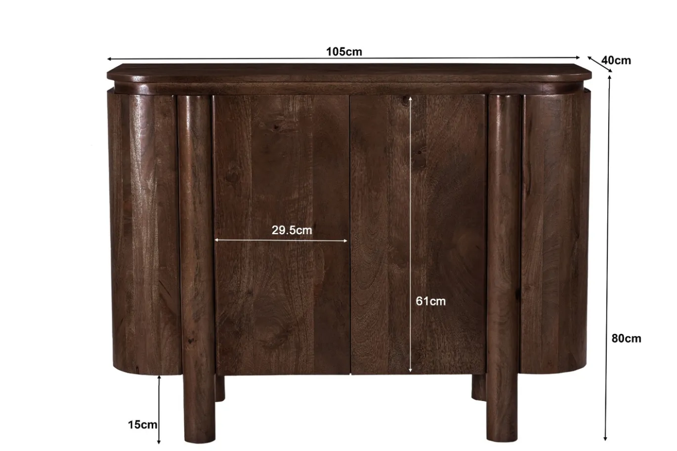 Livingfurn Dressoir Salano Mango Bruin 105cm