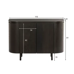 Livingfurn Dressoir Tobago Eikenfineer 115cm