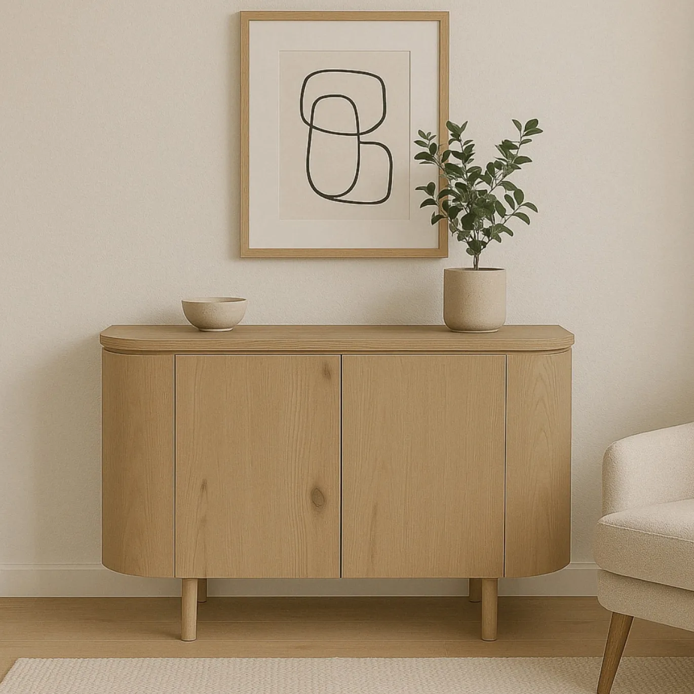 Livingfurn Dressoir Tobago Naturel Eikenfineer 115cm