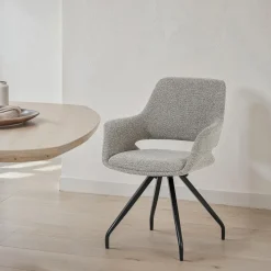 Livingfurn Eetkamerstoel Capp Taupe/Bruin