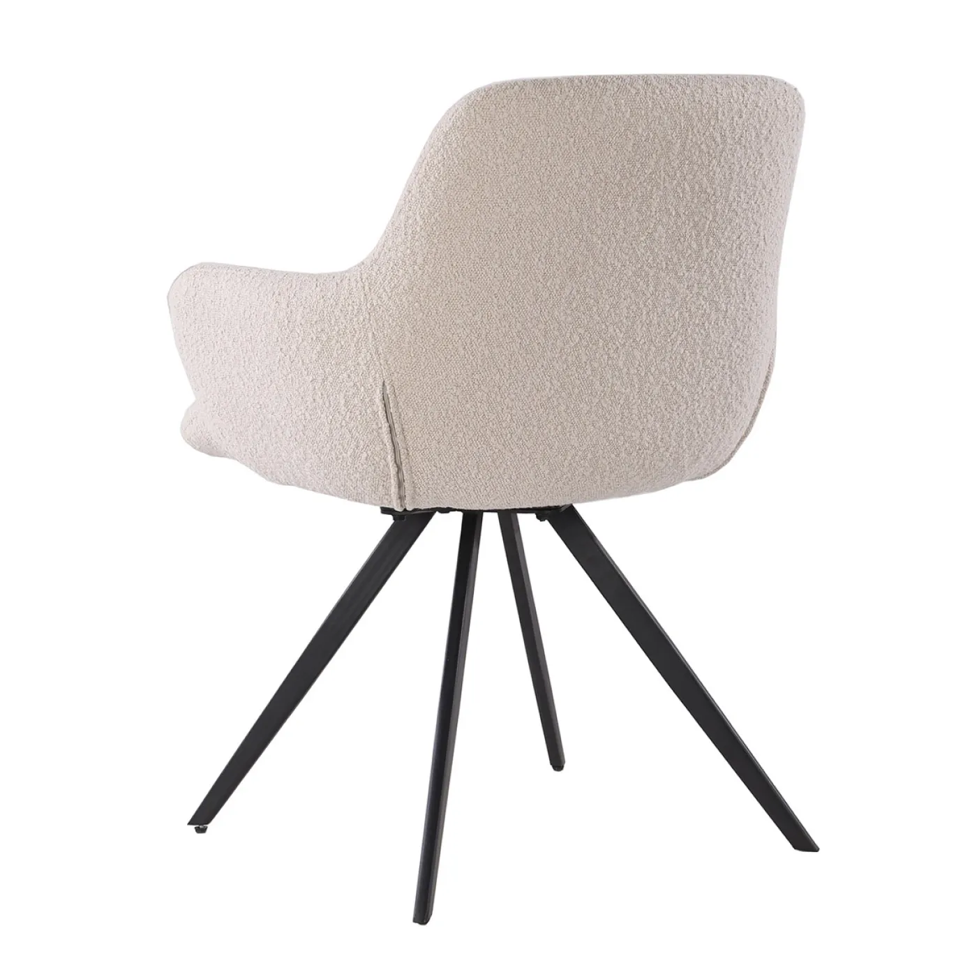 Livingfurn Eetkamerstoel Doreen Bouclé Beige Draaibaar