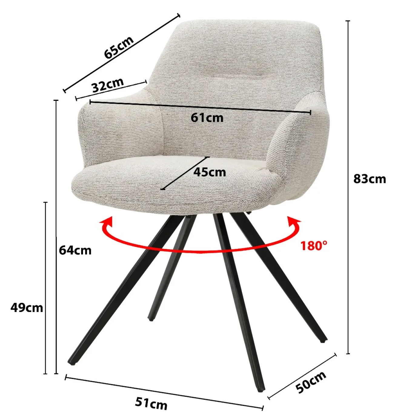 Livingfurn Eetkamerstoel Doreen Sneak Beige
