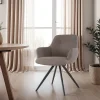 Livingfurn Eetkamerstoel Doreen Bouclé Bruin Draaibaar