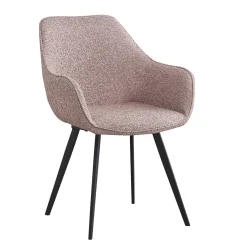 Livingfurn Eetkamerstoel Luca Boucle Vintage Pink