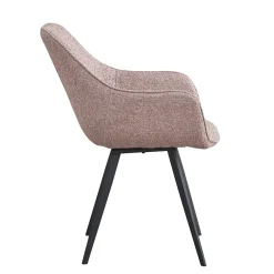 Livingfurn Eetkamerstoel Luca Boucle Vintage Pink