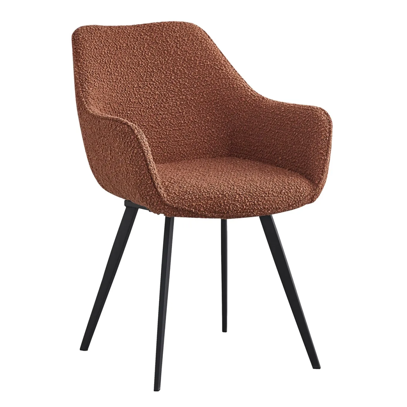 Livingfurn Eetkamerstoel Luca Boucle Leaf Bruin
