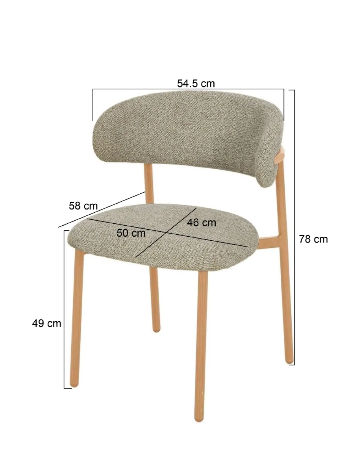 Livingfurn Eetkamerstoel Micah Hush Oak